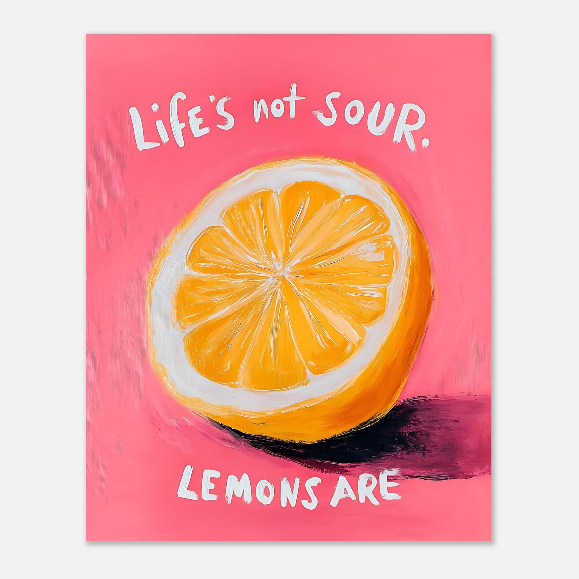 Motivational lemon poster size reference showing 8x10 dimensions for compact wall artwork and decor

