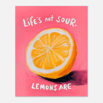 Motivational lemon poster size reference showing 8x10 dimensions for compact wall artwork and decor

