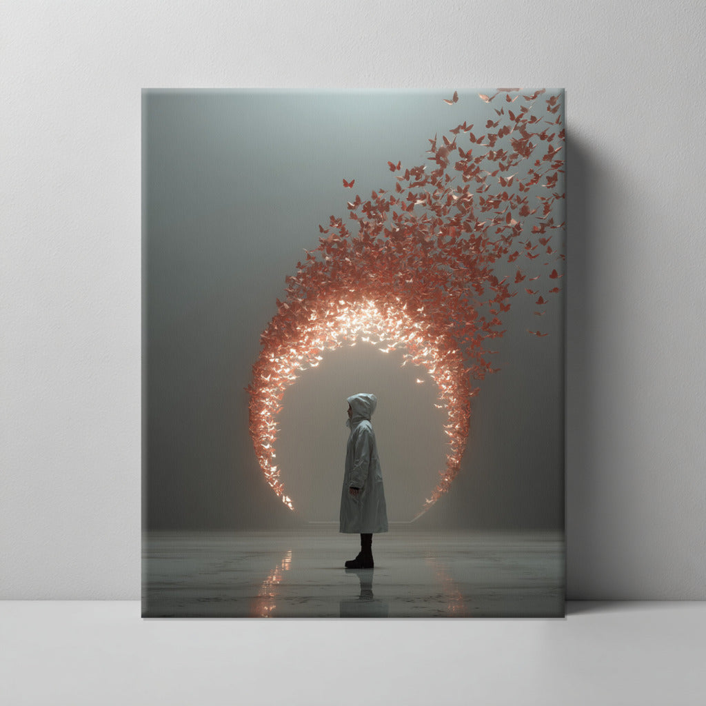 Portal of Flight Canvas Print – AI Generated Surreal Portrait Wall Art