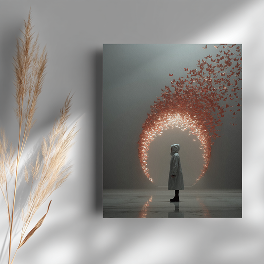 Portal of Flight Canvas Print – AI Generated Surreal Portrait Wall Art