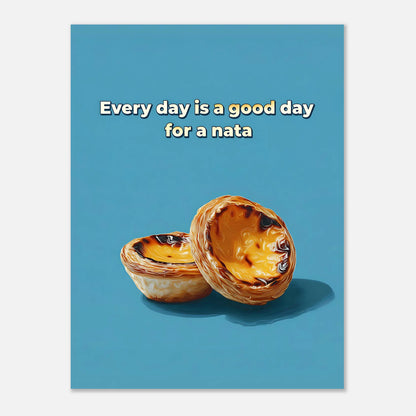 Portuguese pastel de nata poster, size 30x41 cm / 12x16 inch, quirky kitchen or cafe wall art.