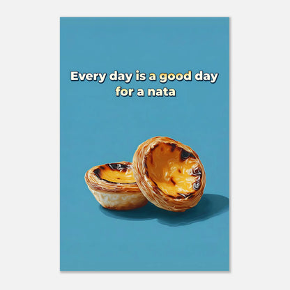 Large pastel de nata poster print, size 60x90 cm / 24x36 inch, vibrant Portuguese food art for statement wall decor.