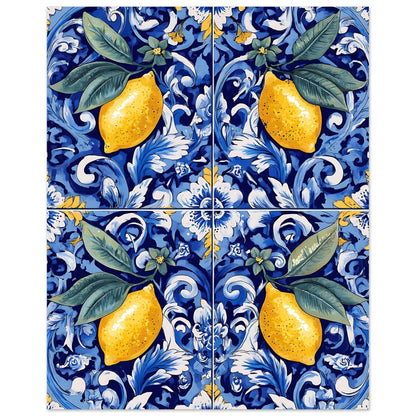 Traditional Portuguese ceramic tile pattern featuring yellow