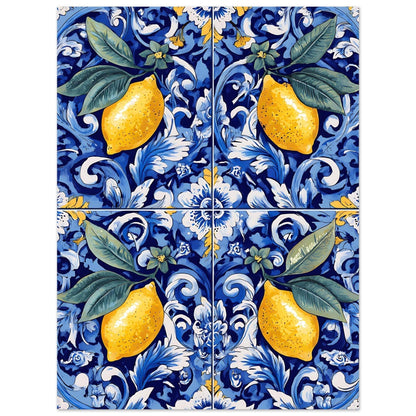 Traditional Portuguese tile design featuring citrus lemon pattern in authentic style