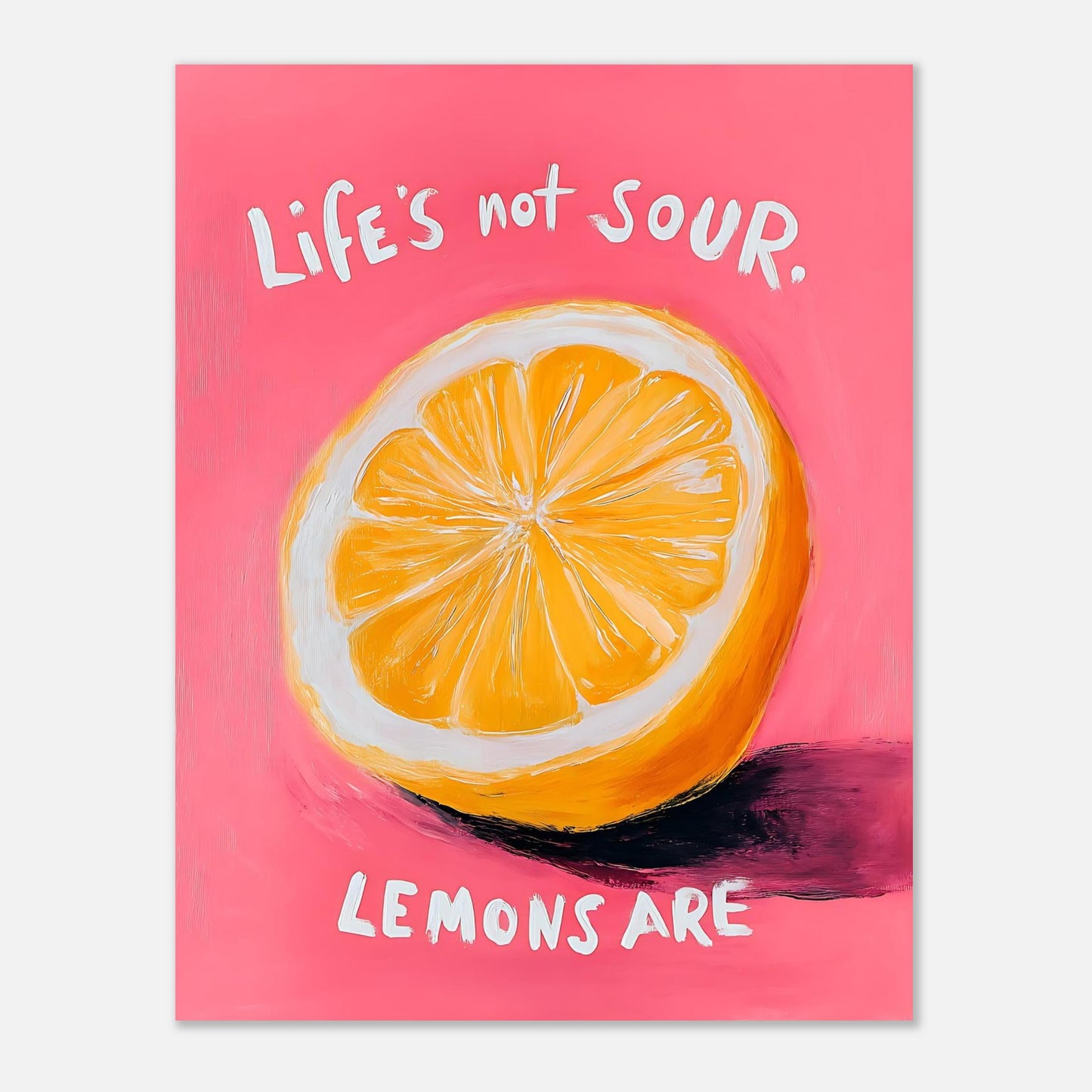 Quirky lemon poster size reference showing 11x14 dimensions for small wall artwork and decor

