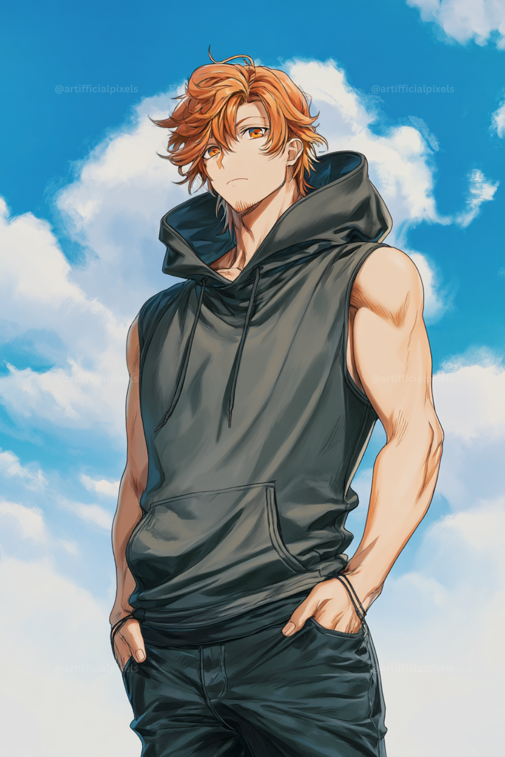 Anime Summer Character Art Prompt for Midjourney AI Image Generator