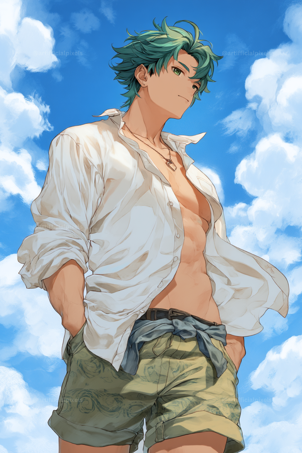 Anime Summer Character Art Prompt for Midjourney AI Image Generator