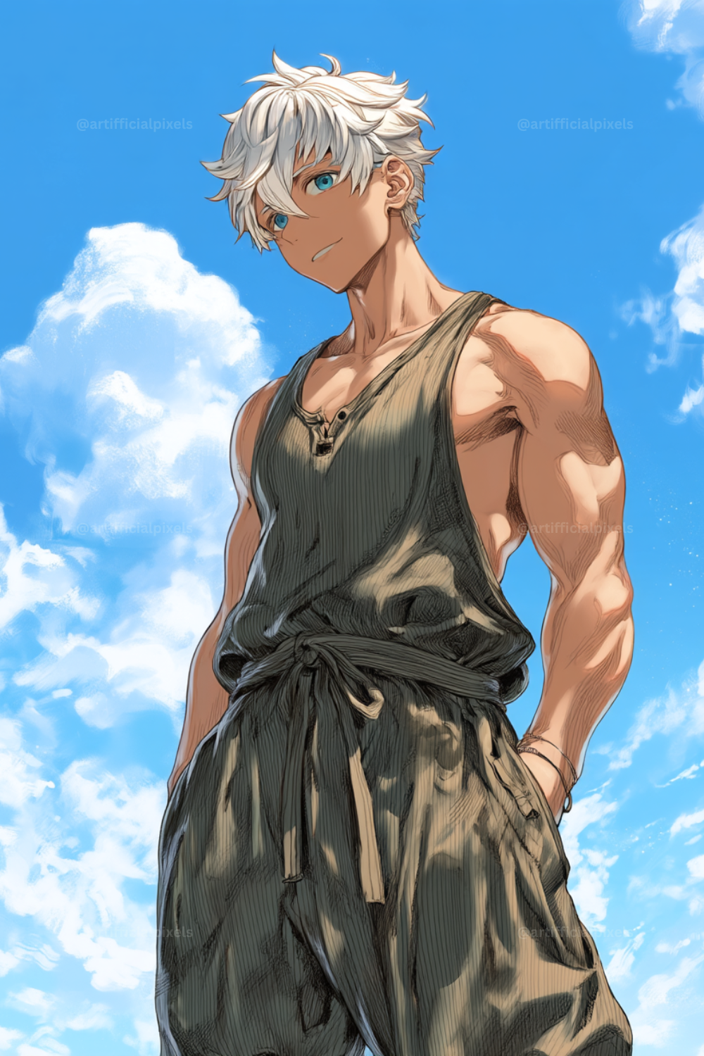 Anime Summer Character Art Prompt for Midjourney AI Image Generator