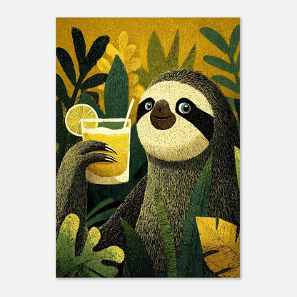 Sloth tropical art poster design variation for wall decor

