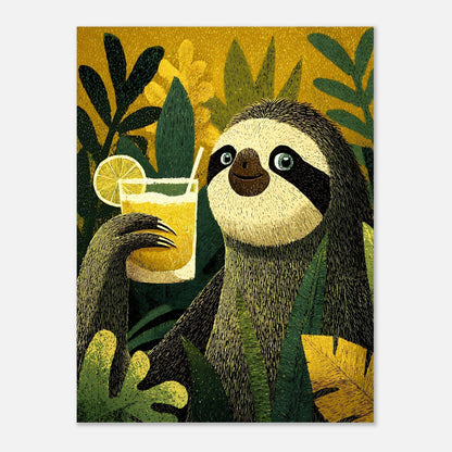 Sloth tropical art poster design variation for wall decor

