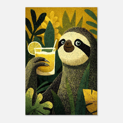 Sloth tropical art poster design variation for wall decor

