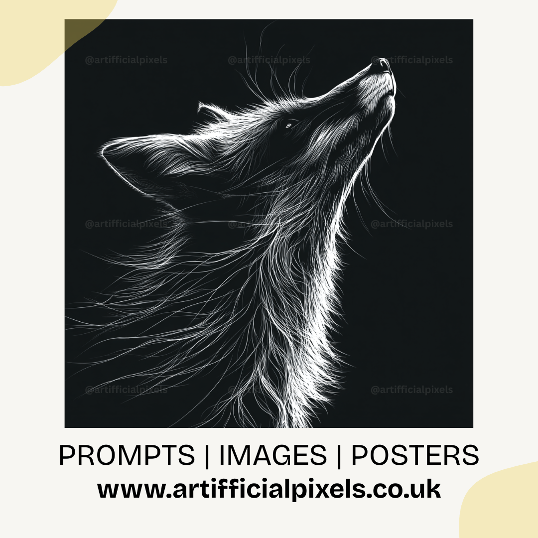 Striking black and white animal art created using Midjourney V7 prompt perfect for wall prints and digital downloads

