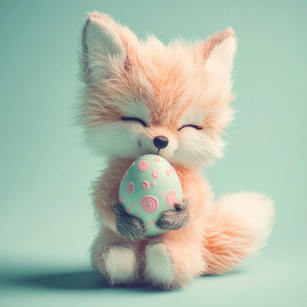 FREE Midjourney Prompt Base Pack: Soft Pastel Plush Easter Animal
