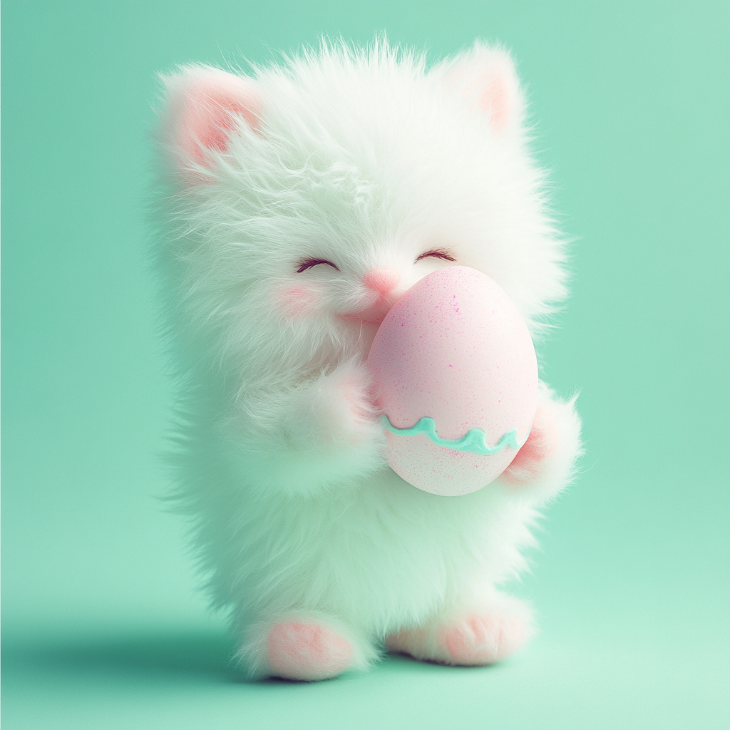FREE Midjourney Prompt Base Pack: Soft Pastel Plush Easter Animal