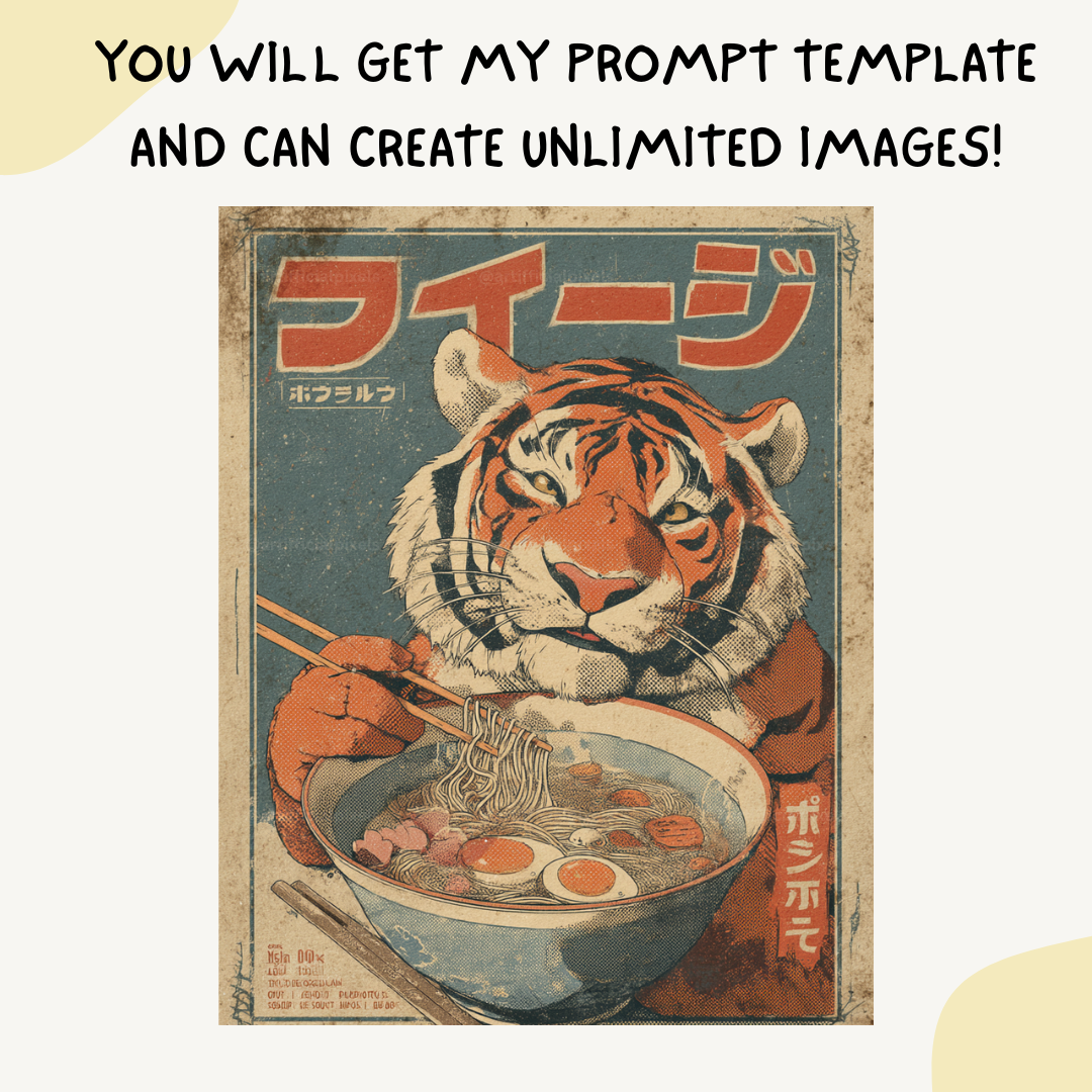 vintage-animal-ramen-posters-midjourney-ai-art-prompt-tiger