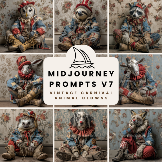 vintage-gritty-carnival-animals-midjourney-ai-prompt-front
